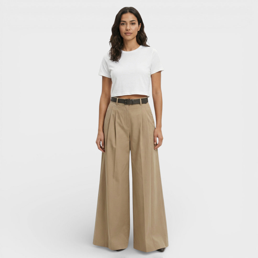 Pantalones Palazzo Mujer Algodón Corte Amplio