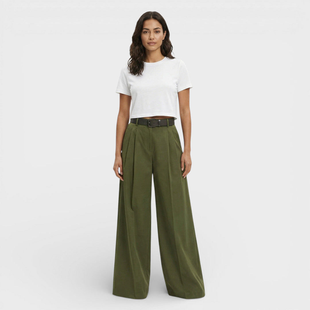 Pantalones Palazzo Mujer Algodón Corte Amplio
