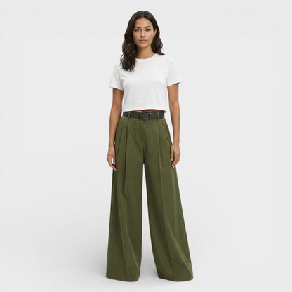 Pantalones Palazzo Mujer Algodón Corte Amplio