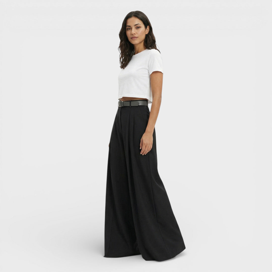 Pantalones Palazzo Mujer Algodón Corte Amplio