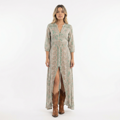 Vestido Largo Mujer Boho Escote en V - Mavetta