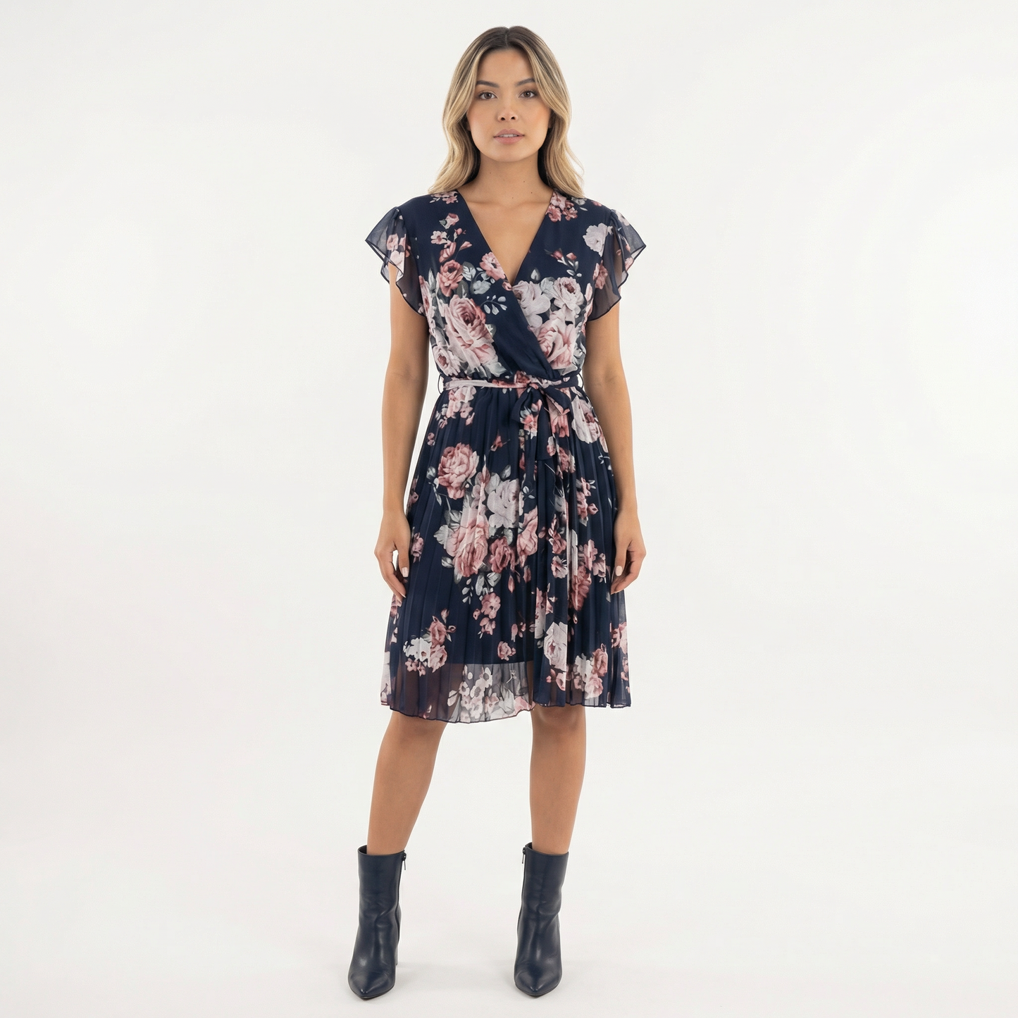 Vestido Midi Mujer Cruzado Estampado Floral