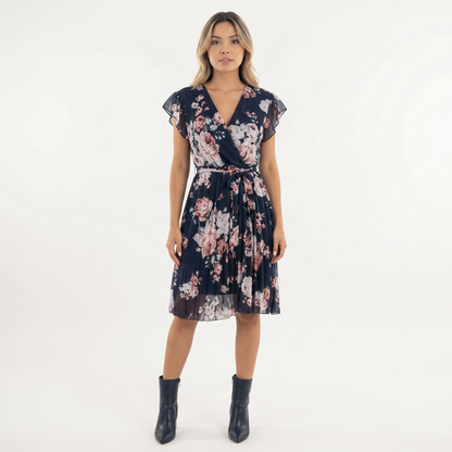 Vestido Midi Mujer Cruzado Estampado Floral