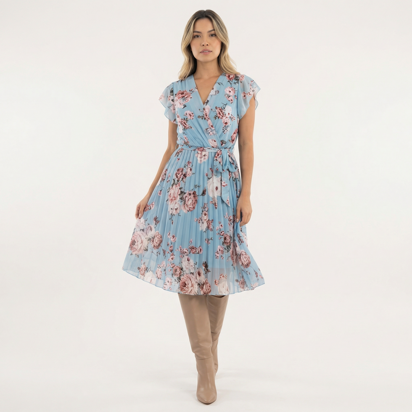 Vestido Midi Mujer Cruzado Estampado Floral