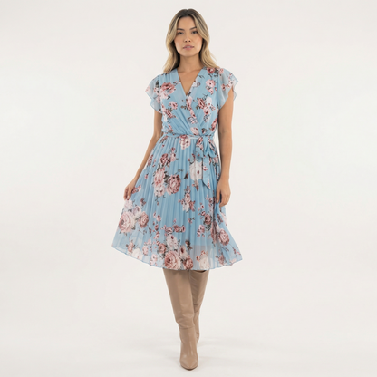 Vestido Midi Mujer Cruzado Estampado Floral