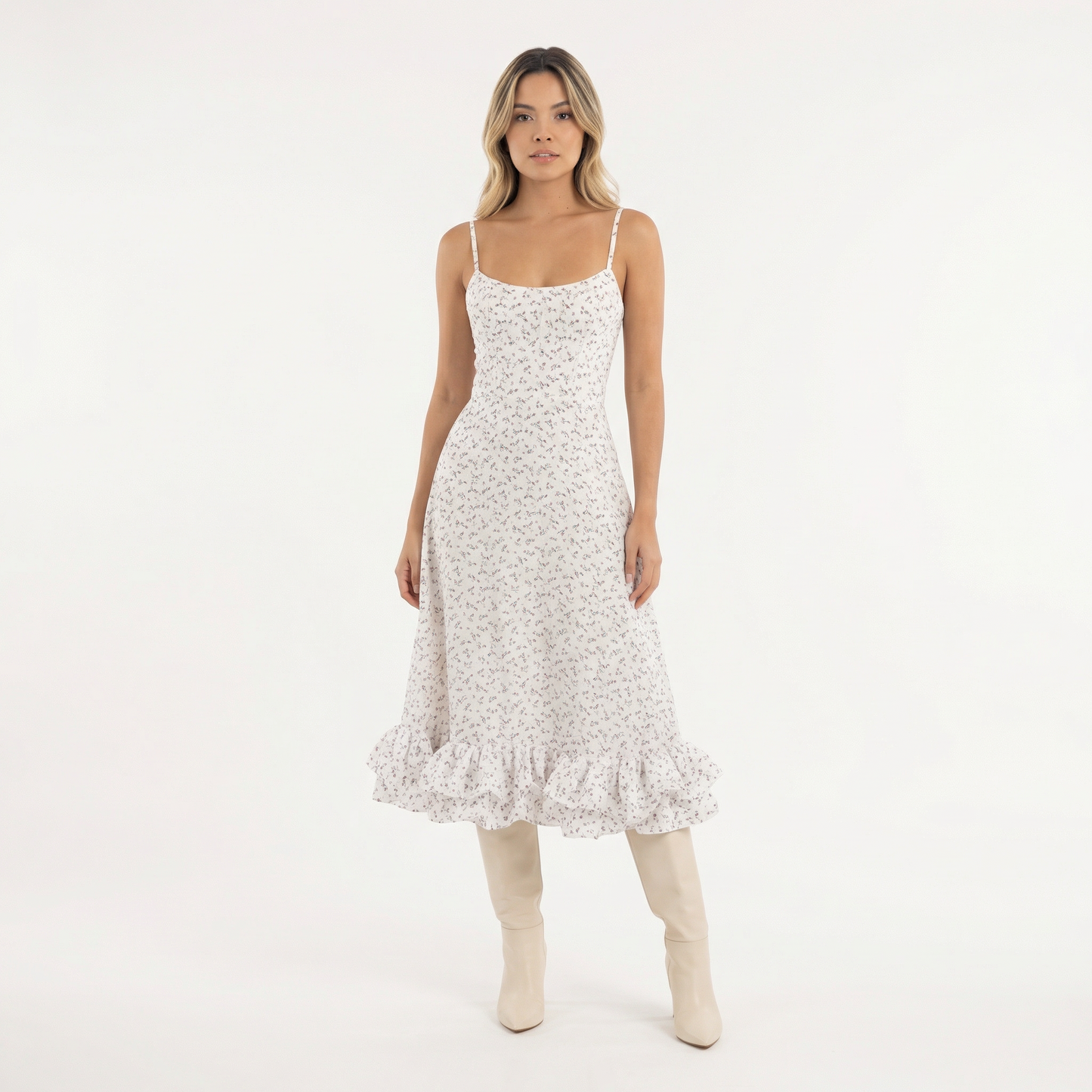 Vestido Midi Mujer de Fiesta con Volantes - Mavetta