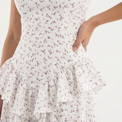 Vestido Midi Mujer de Fiesta con Volantes