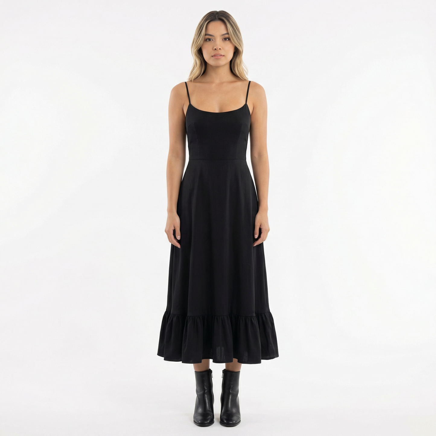 Vestido Midi Mujer de Fiesta con Volantes