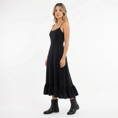 Vestido Midi Mujer de Fiesta con Volantes