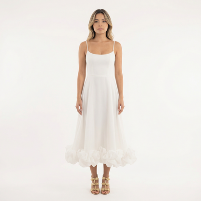 Vestido Midi Mujer de Fiesta con Volantes