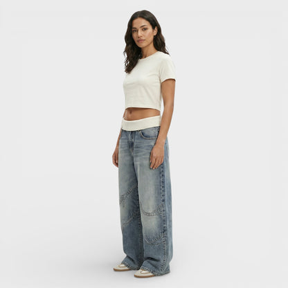 Pantalones Vaqueros Mujer Baggy Corte Amplio
