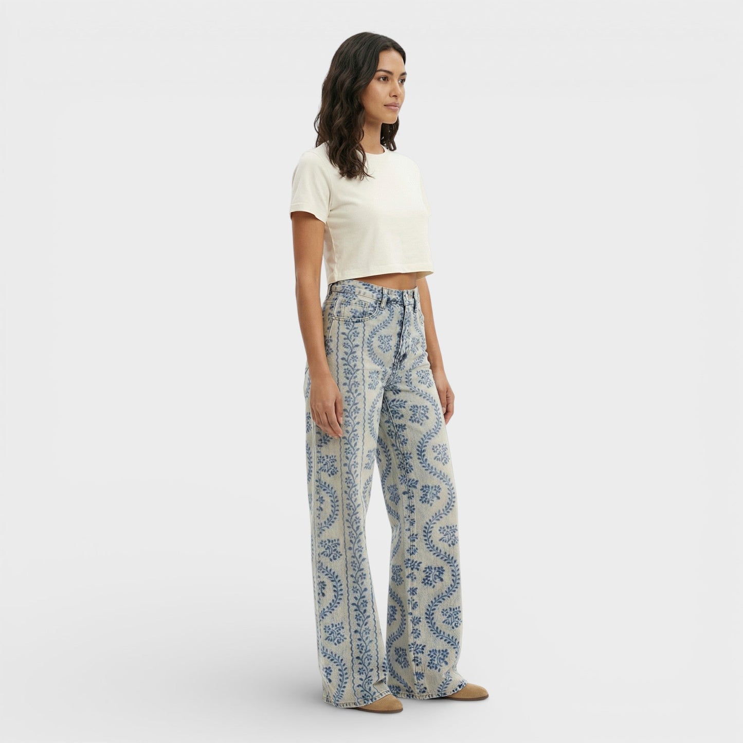 Vaqueros Mujer Pierna Ancha Estilo Baggy