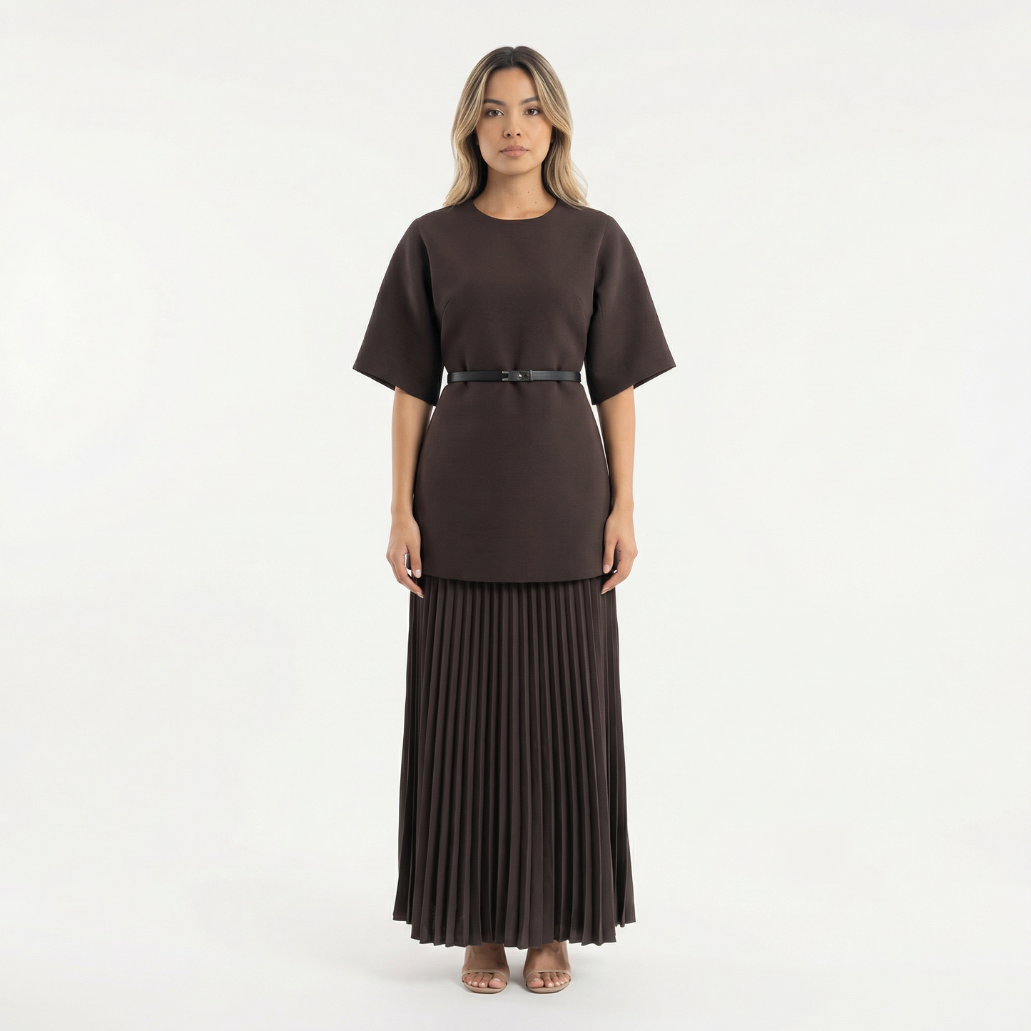 Vestido Midi Mujer Plisado Ajuste Elegante - Mavetta