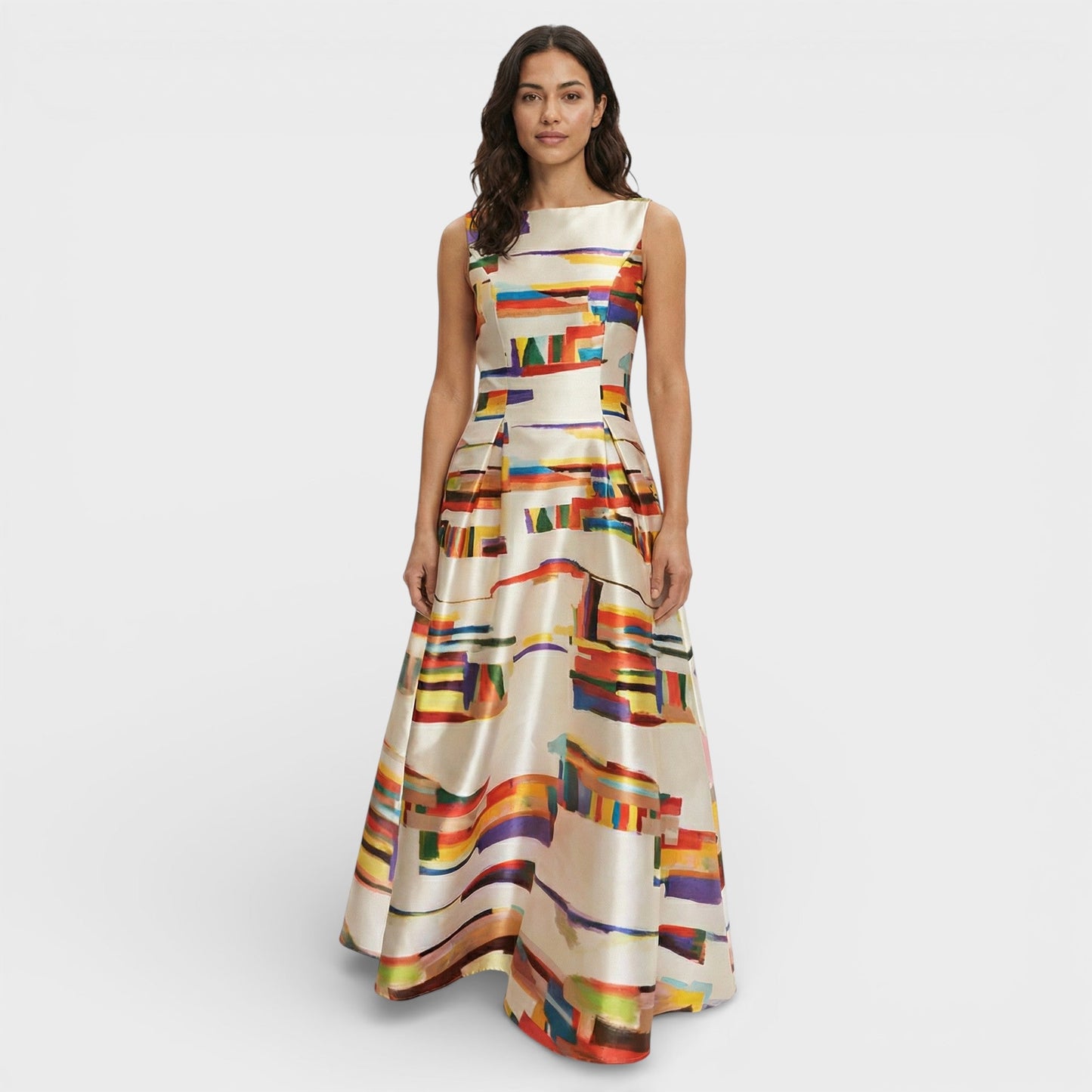 Vestido Maxi Estampado Geométrico Mujer - Mavetta
