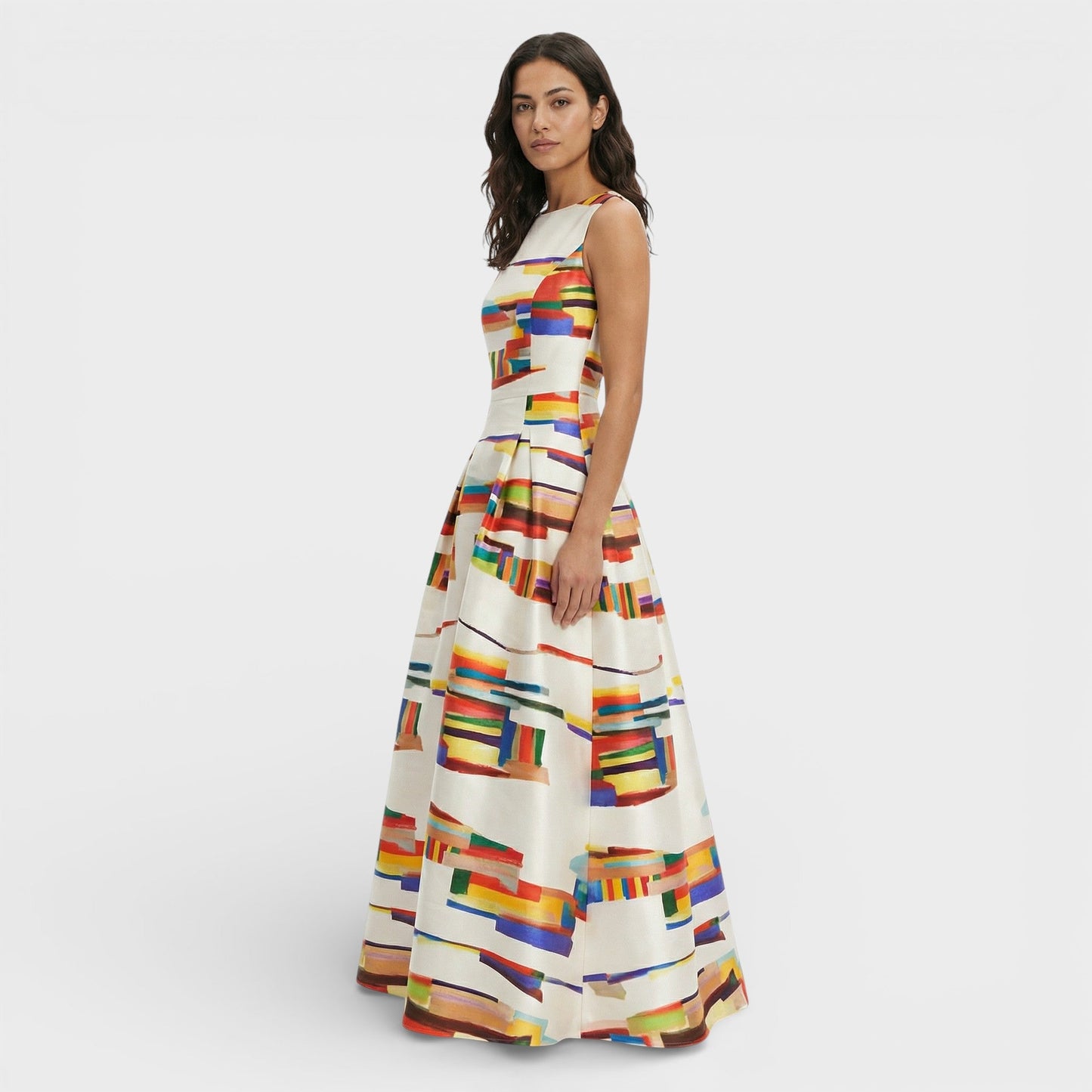 Vestido Maxi Estampado Geométrico Mujer