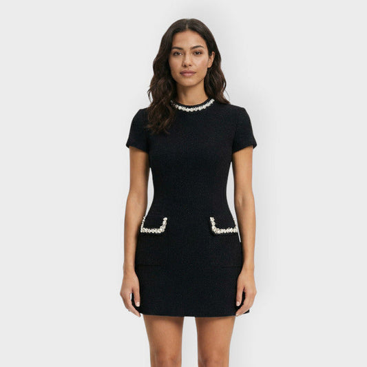 Vestido Mini Mujer con Perlas y Bolsillos - Mavetta