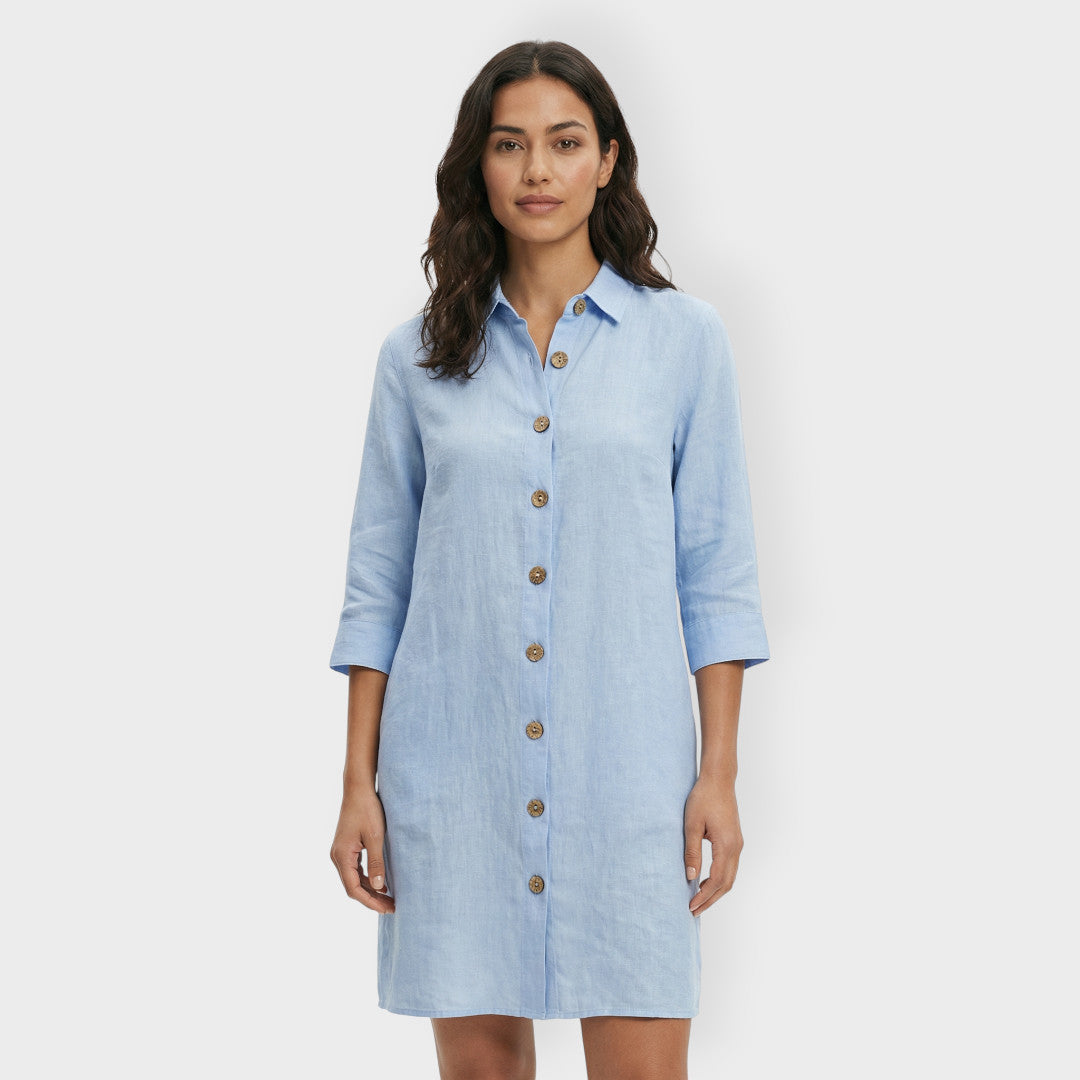 Vestido Camisero Mujer con Botones Ajuste Clasico