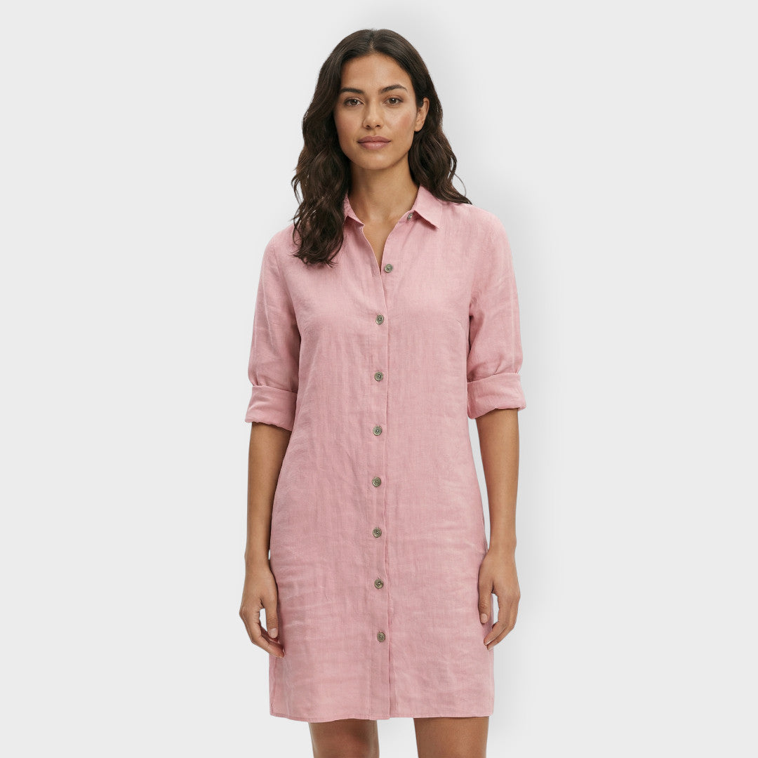 Vestido Camisero Mujer con Botones Ajuste Clasico