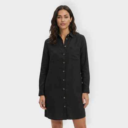 Vestido Camisero Mujer con Botones Ajuste Clasico