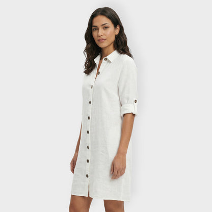 Vestido Camisero Mujer con Botones Ajuste Clasico