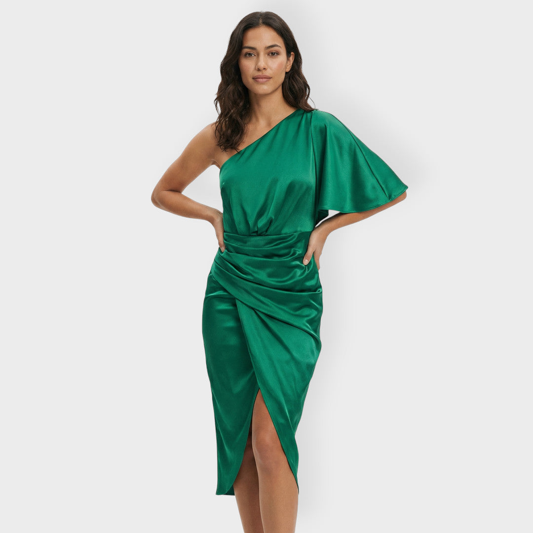 Vestido Fiesta Mujer Un Hombro Ajustado