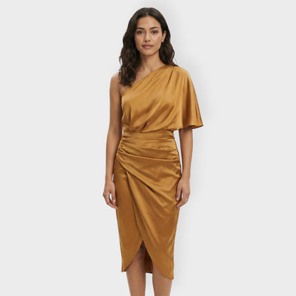 Vestido Fiesta Mujer Un Hombro Ajustado