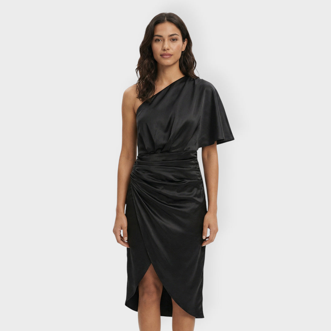 Vestido Fiesta Mujer Un Hombro Ajustado