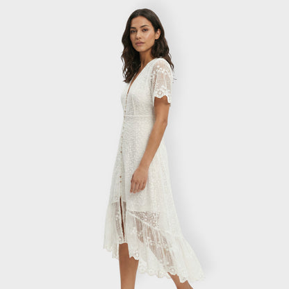 Vestido Mujer de Encaje con Botones - Mavetta