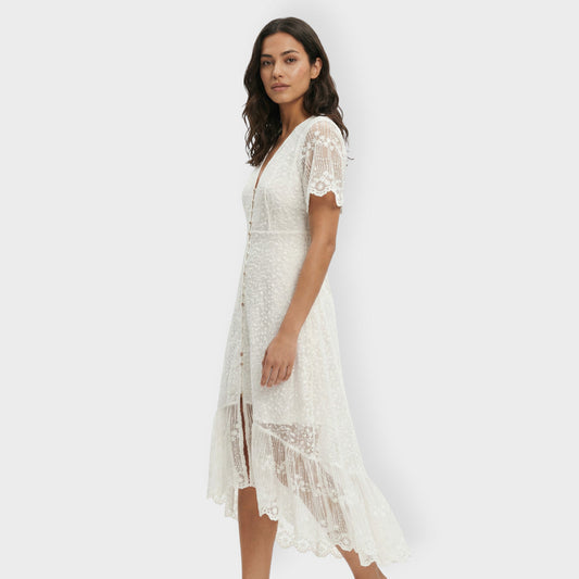 Vestido Mujer de Encaje con Botones - Mavetta
