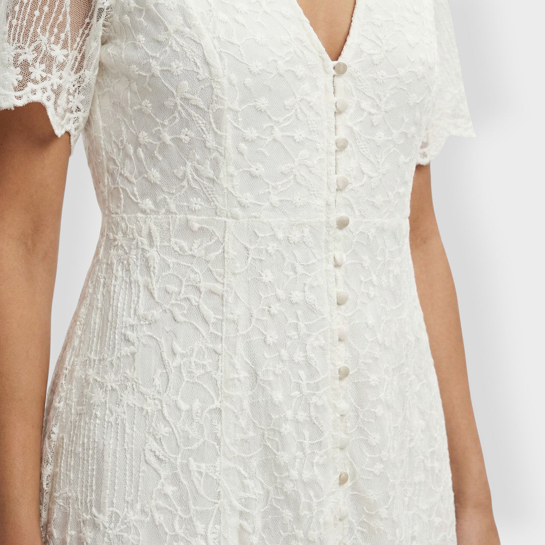 Vestido Mujer de Encaje con Botones