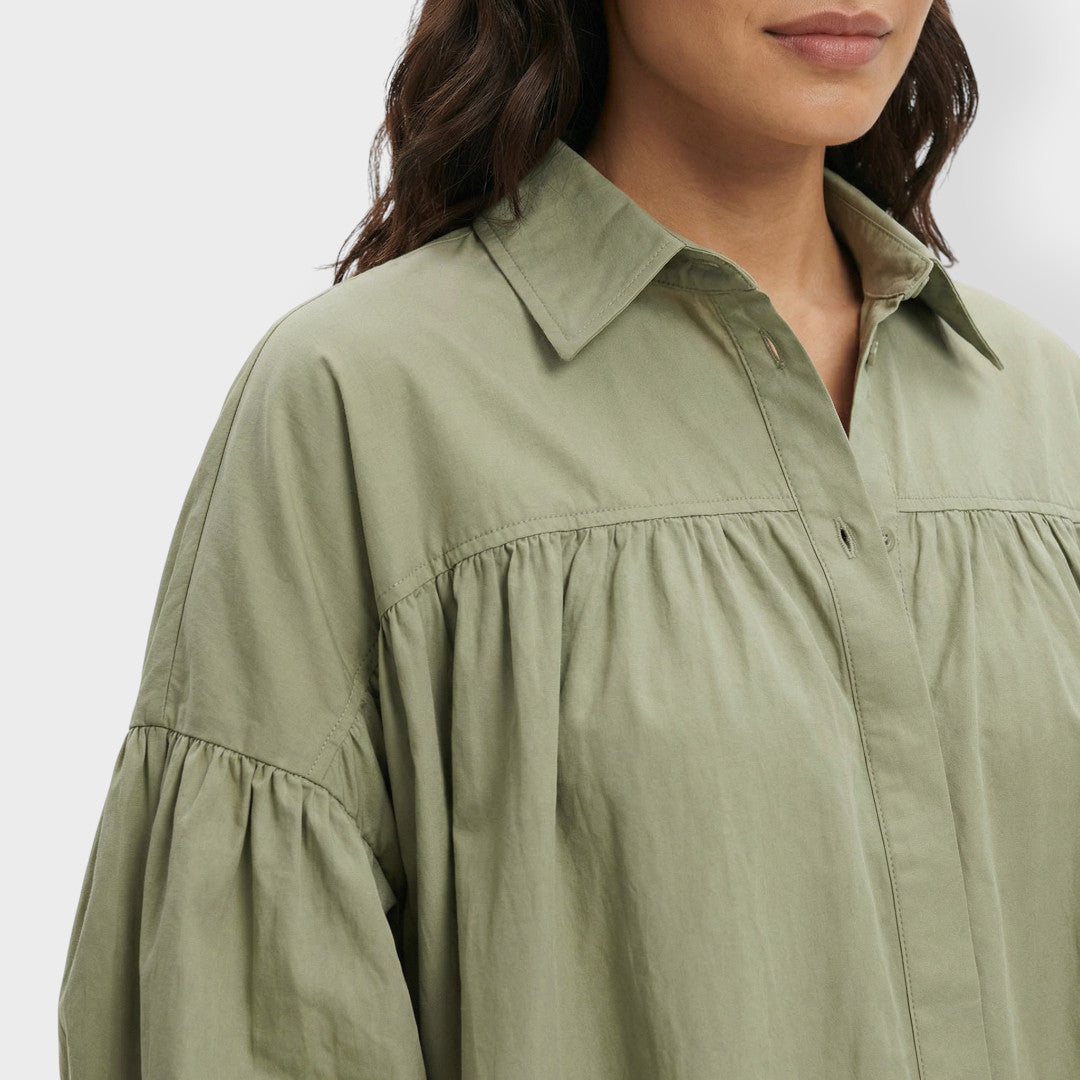 Camisa Mujer Oversize Manga Abullonada