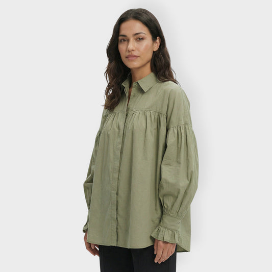 Camisa Mujer Oversize Manga Abullonada - Mavetta