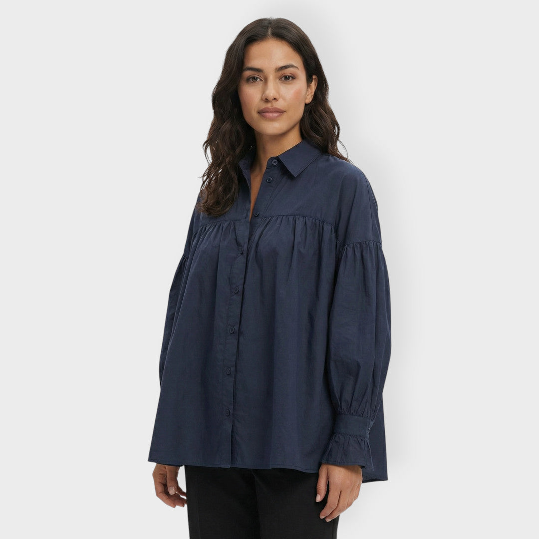 Camisa Mujer Oversize Manga Abullonada