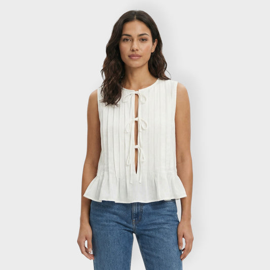 Camisa Mujer Sin Mangas con Lazos Ajuste Regular - Mavetta