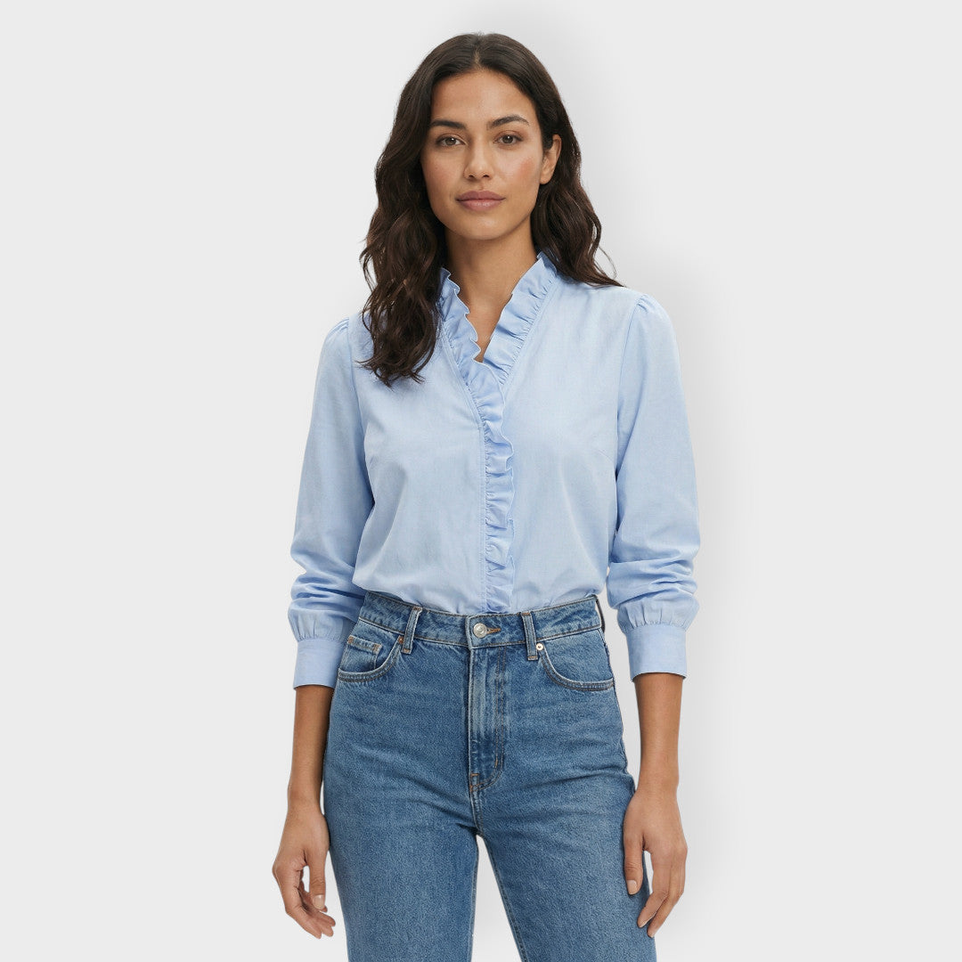 Camisa Mujer con Volantes Estilo Elegante