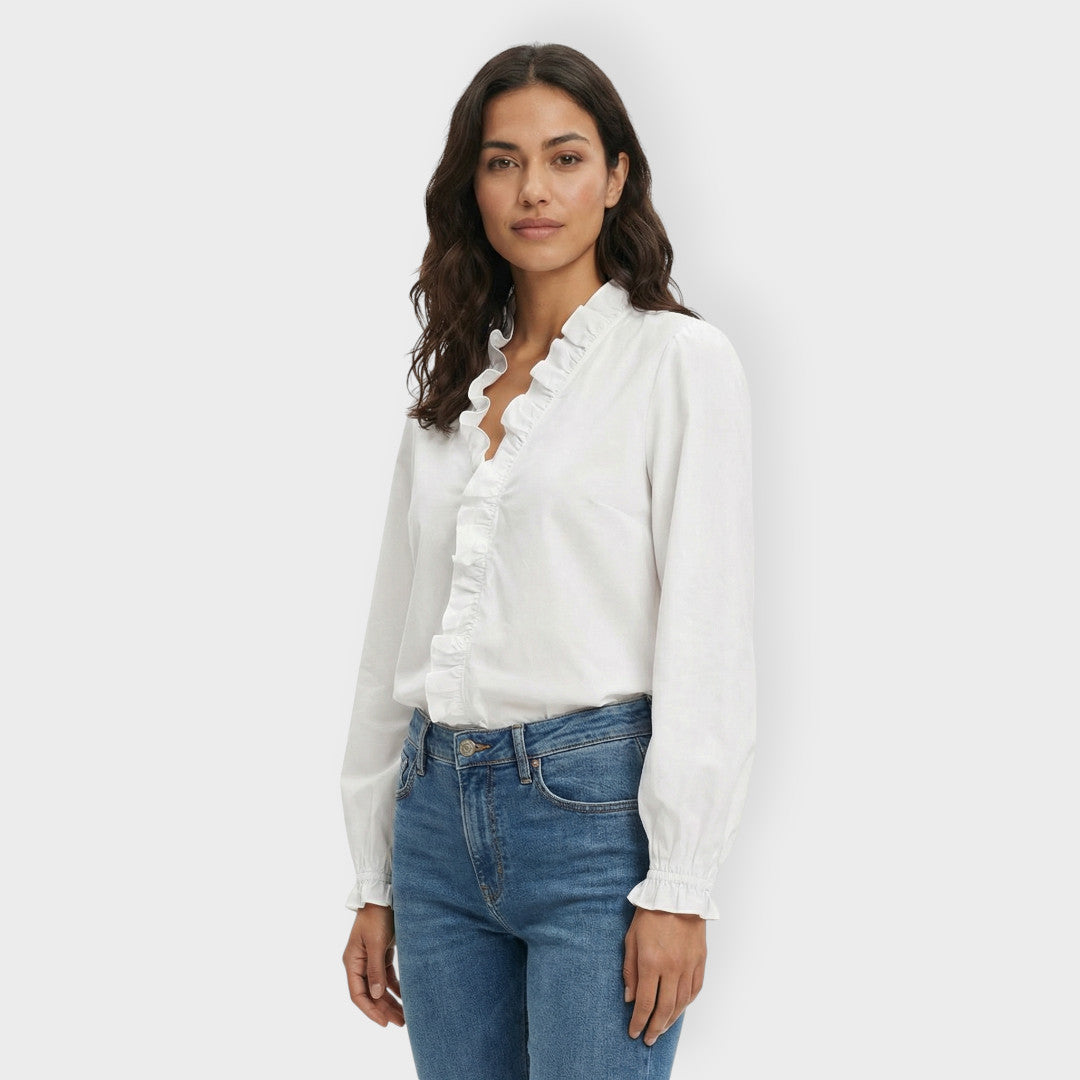 Camisa Mujer con Volantes Estilo Elegante