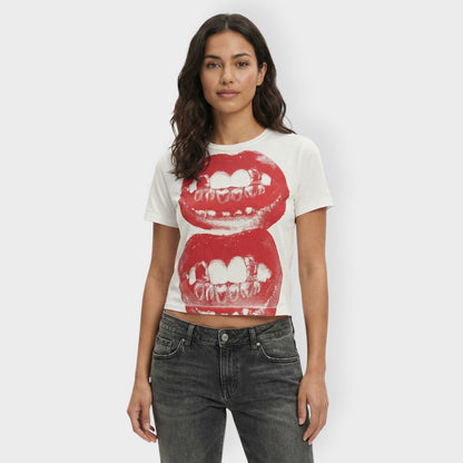 Camiseta Mujer Algodón Estampada Manga Corta