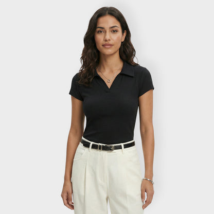 Camiseta Mujer Algodón Cuello Polo