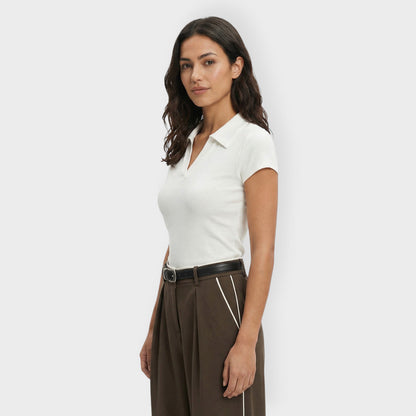 Camiseta Mujer Algodón Cuello Polo