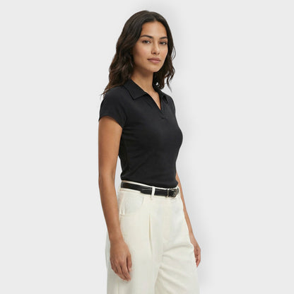 Camiseta Mujer Algodón Cuello Polo