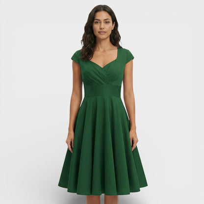 Vestido Midi Rosa Retro Cóctel
