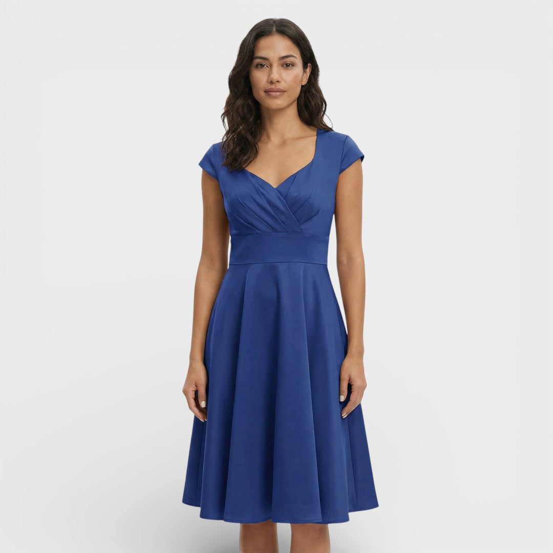 Vestido Midi Rosa Retro Cóctel