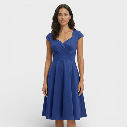 Vestido Midi Rosa Retro Cóctel