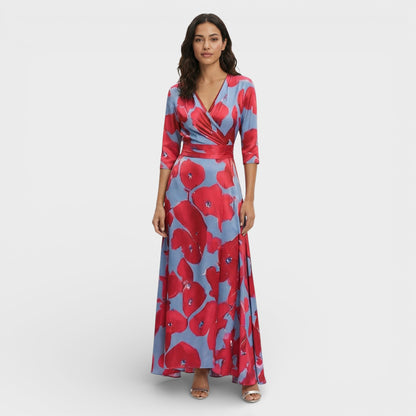 Vestido Cruzado Floral Elegante - Mavetta