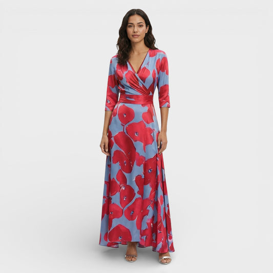 Vestido Cruzado Floral Elegante - Mavetta