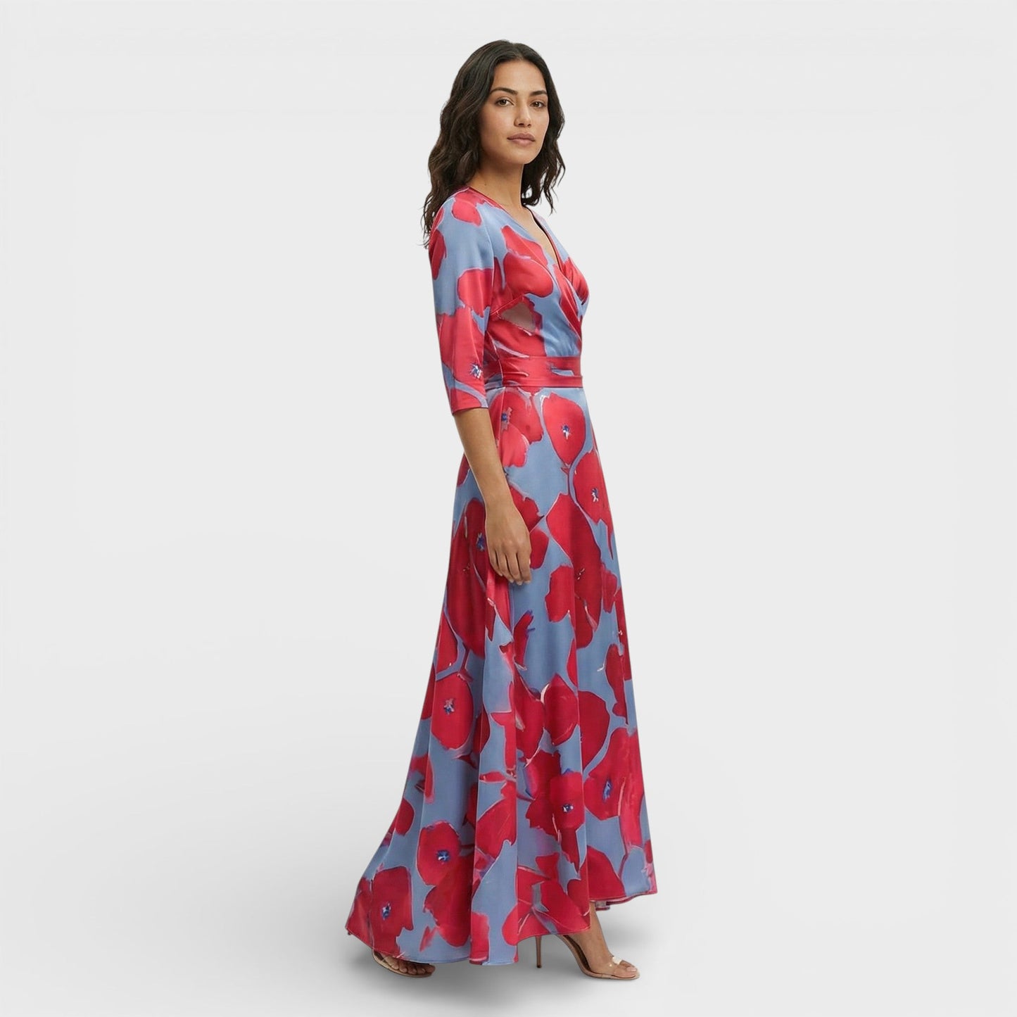 Vestido Cruzado Floral Elegante