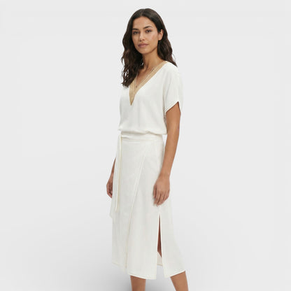 Vestido Mujer Escote Pico Ajuste Favorecedor