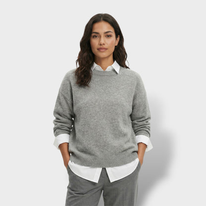 Jersey Punto Cuello Camisa Mujer
