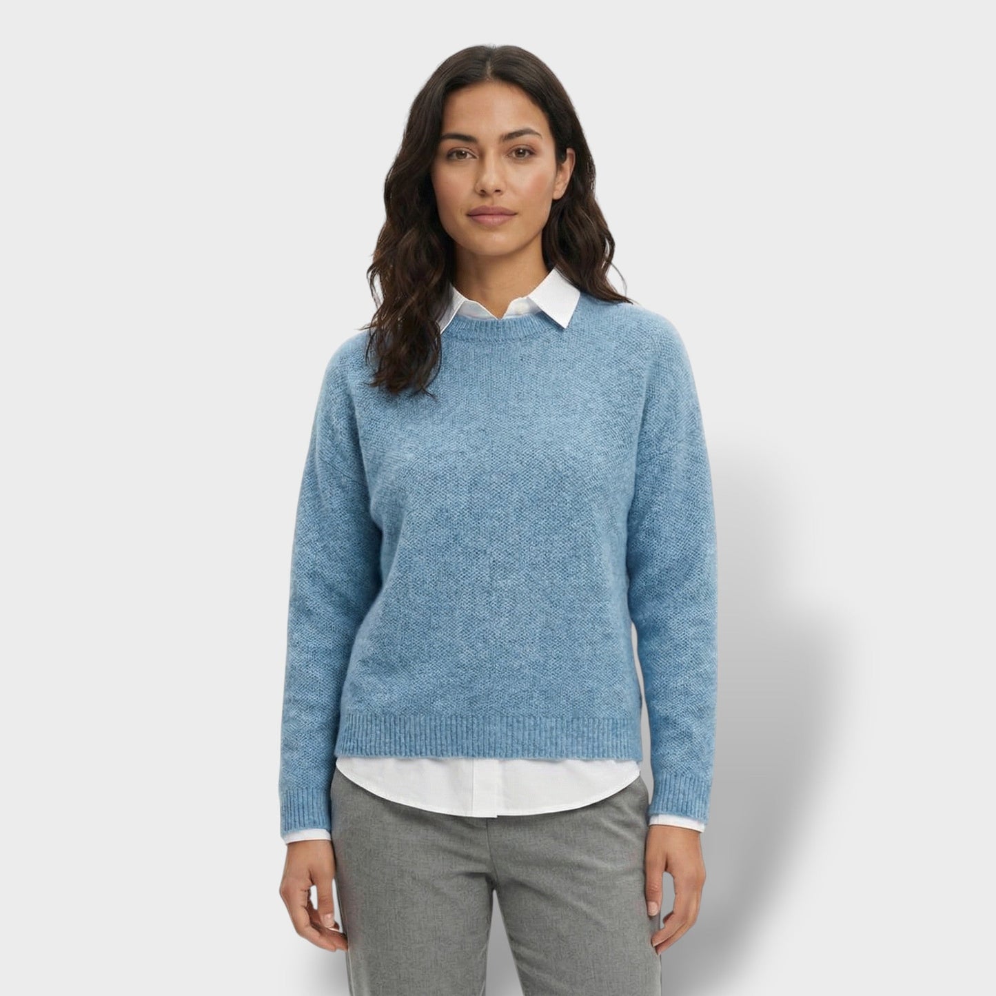 Jersey Punto Cuello Camisa Mujer - Mavetta