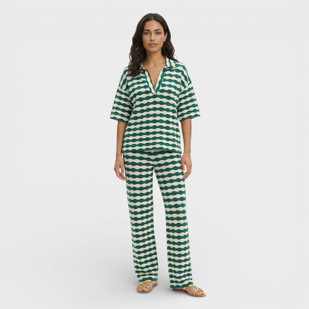 Conjunto Mujer de Punto Rayas Ajuste Elegante - Mavetta